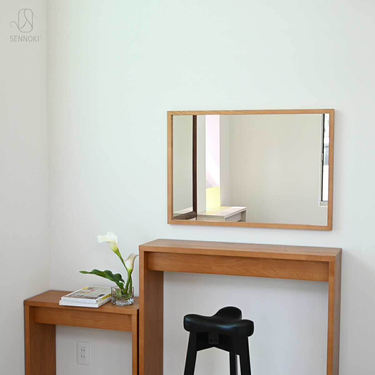 M●希少良品☞秋山木工☜職人堅木 ウォールミラー　姿見 天然木のウォールミラー（スタンドミラー/姿見/全身鏡）｜通販の