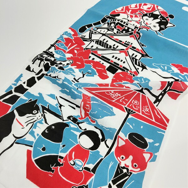 楽天市場】【WhoMails? 大阪猫 大阪城 日本手拭（ゆうパケ専用