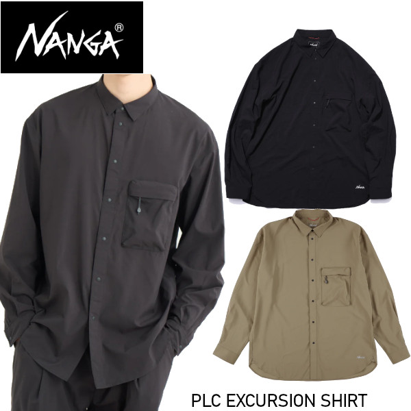 NANGA ナンガ PLC EXCURSION SHIRT PLC エクスカーション シャツ 長袖 軽量 パッカブル UVカット 吸水速乾 NANGA DOWN WEAR 2026 春夏モデル 正規販売店 メール便発送