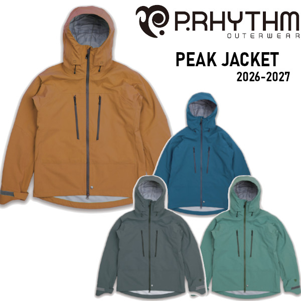 排他的権利付き添い人 26-27 P.RHYTHM プリズム PEAK JACKET 真っ盛り 上衣 APRICOT/BLUE/SLATE/ASAGI  スノーボード 御召しもの 定まり売りわたす店 白いもの 御召しもの SNOWBOARD  2026-2027 PRM-27104 ご取っておく商いもの