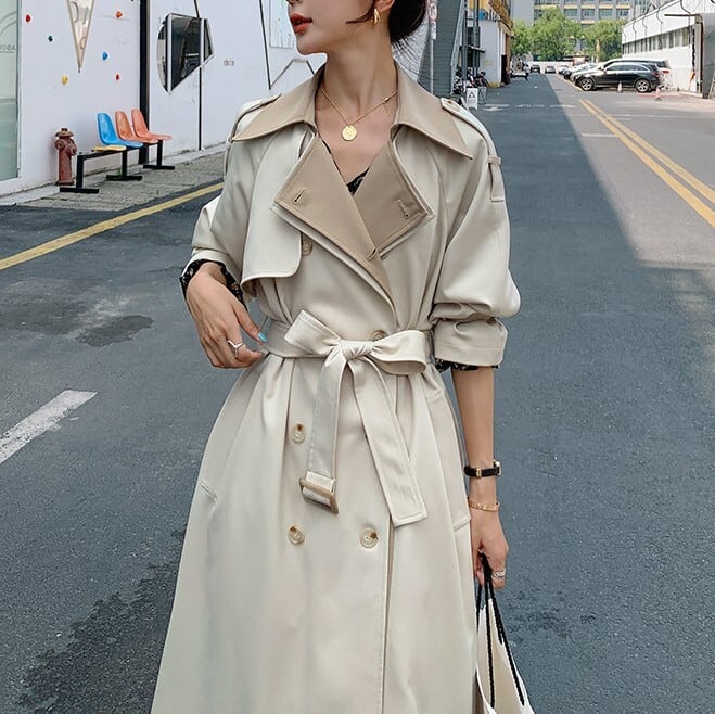 レディース コート アウター トレンチコート 美シルエット 暖かい 防寒 韓国 インスタ映え 高見え オルチャン 可愛い かわいい かっこいい カジュアル 大人 上品 シンプル クラシック エレガント｜センス sense