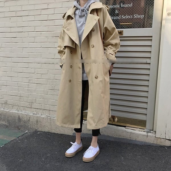 コート アウター ロング トレンチ ドロップショルダー 暖かい 防寒 モノトーン ガウンコートチェック マニッシュ ミディアム丈 袖あり 長袖 ポケット付き アウター 羽織り 大人可愛い きれいめ｜センス sense 10,906円