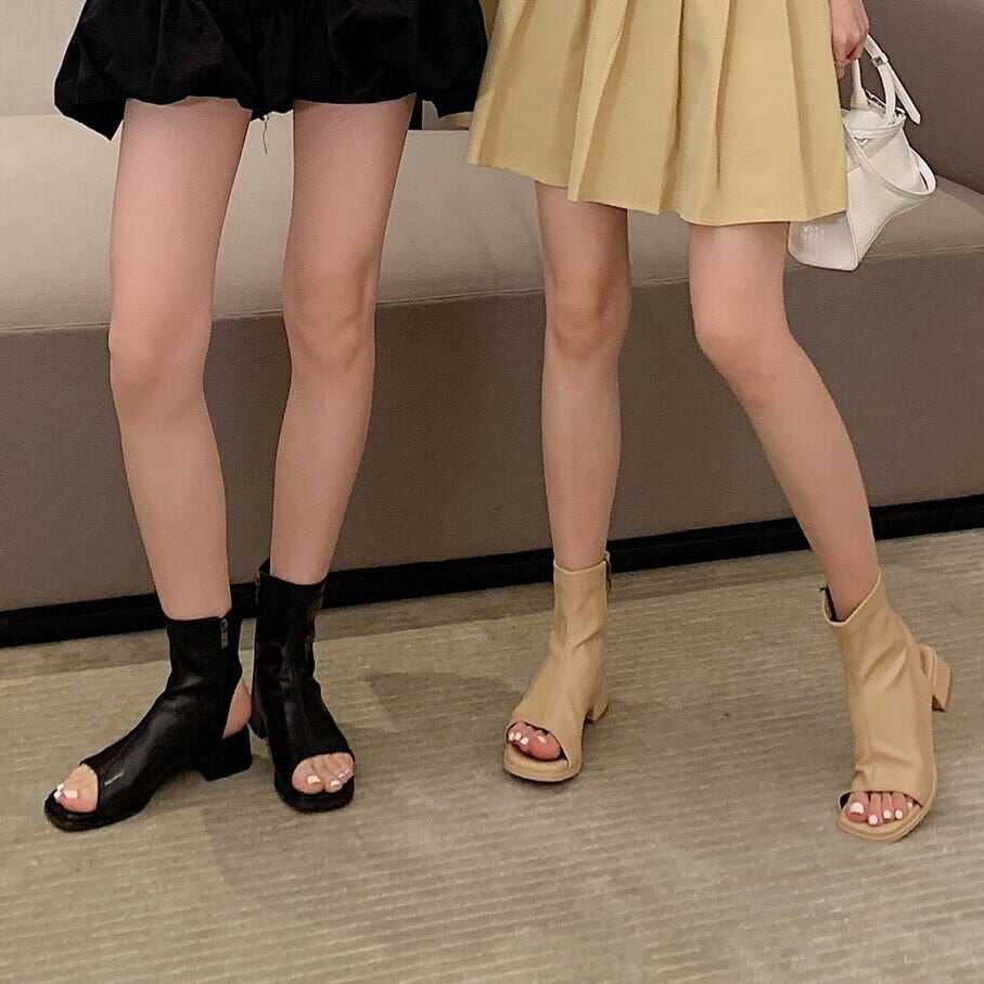 おしゃれ お洒落 人気 安い 激安 お得 送料無料 レディース サンダル ショートブーツ オープントゥ 3 5cmヒール スクエア 歩きやすい チャンキーヒール 走りやすい カジュアル 大人 可愛い 選ぶなら