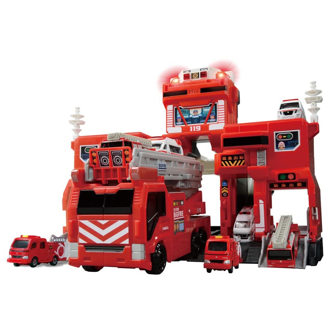 タカラトミー(TAKARA TOMY) 『 トミカ うつり変わり出動 ! ビッグファイヤー ＆ 命令することステイション 』 ミニカー 車 手あそび お坊っちゃん用 3歳以上 手あそび安全性のある準拠集団受かる ST目じるし証明 TOMICA