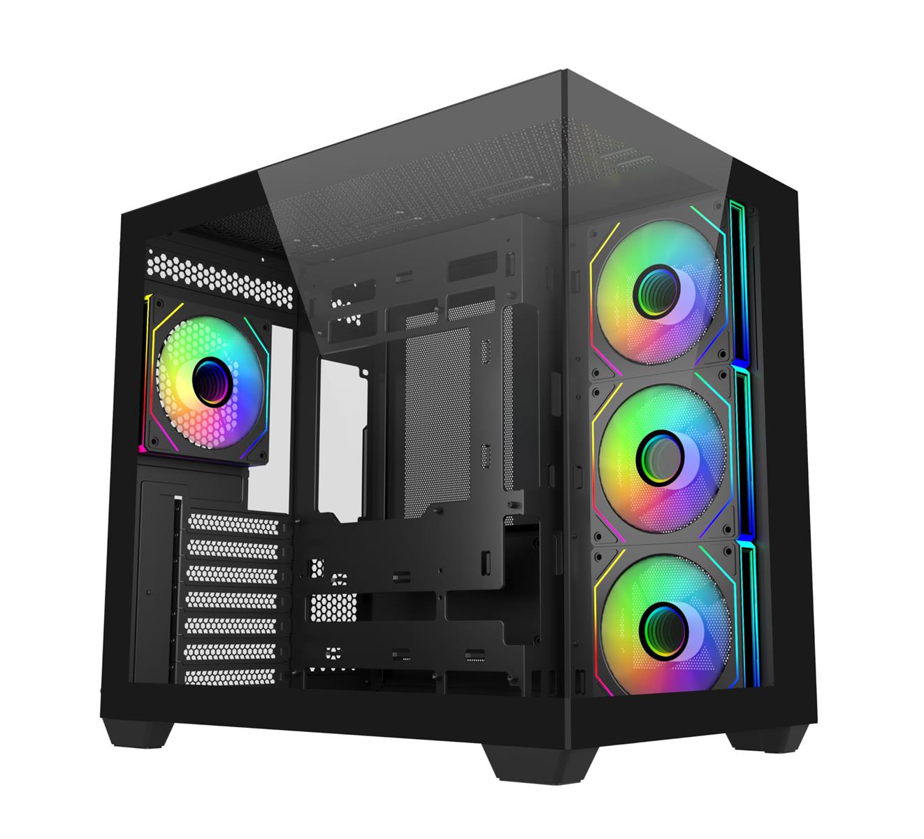 Cooler Master Elite 681 270°パノラマ強化ガラスパネル採用 デュアルチャンバーATXケース・ブラックモデル E681-KHNN-S00|Senses