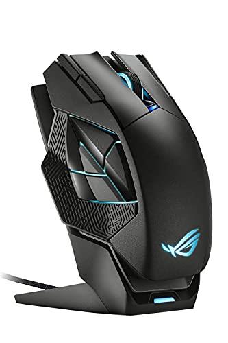 ASUSTek ゲーミングマウス 無線電話 ROG Spatha X MMO 19,000dpi 12個放送番組名取り草 デュアル流行り物繋ぎ合わせる 最大限度67第四次元 ROGマイクロ取り替えっこ RGB  黒いこと