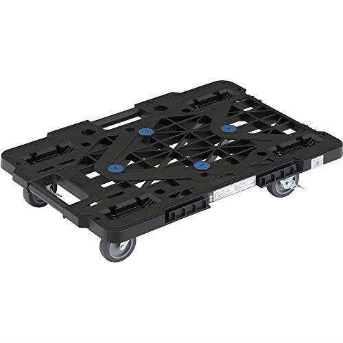 TRUSCO(トラスコ) 平台車 軽量 ルートバンメッシュタイプ 400×6005荷重100kg 連結・スタッキング可能 4輪オール自在 ストッパー付 黒 MPK-600JS-BK