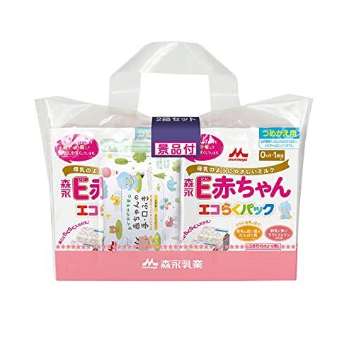 森永 E乳飲み子 エコらく風呂敷き包み つめかえ用 1600g(400g×2袋×2箱) 割り増し金付き添い人【入れかえ手合いの粉乳】新生児 乳飲み子 0ヶ月~1歳頃