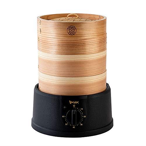 エムケー精工 せいろ 蒸し器 二段 書き割り 18珊 灯し火せいろ 蒸し器 中華せいろ 身寄り用 杉製 (構成要素竹製) 取りひろげる輪付き添い人 上蓋付き添い人 処方せん読みもの付き添い人 TEGARU\u003dSEIRO たわい無いせいろ