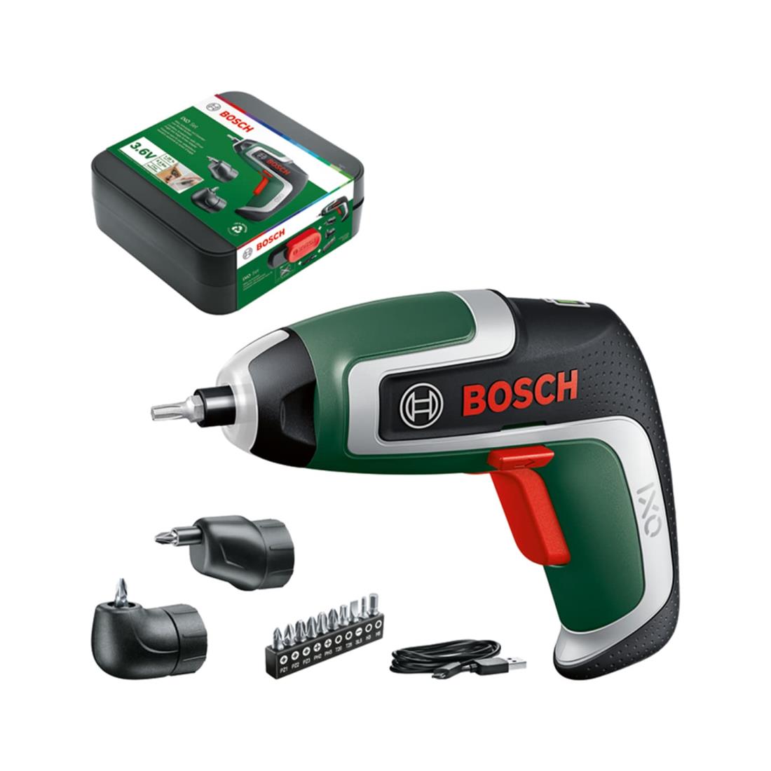 BOSCH() コードレス１番ウッド (本体のみ、ビット仕掛ける（10本）、マグネットビットホルダー、マイクロUSB有線テレビ（Type-B）、キャリングケース) IXO7