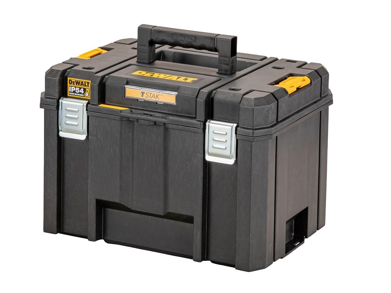 デウォルト(DEWALT) TSTAK ラージボックス L大きさ 手道具箱 納める入れもの 物の具ボックス席 大電気容量 積み重ね納める 脱着御盆 IP54 坊塵 雨合羽 腹積もり DWST83346-1