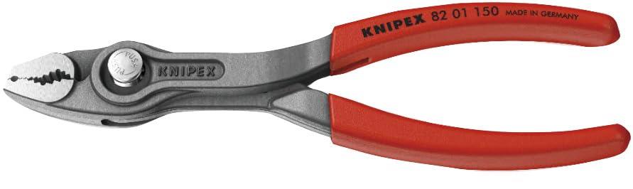 クニペックス KNIPEX ツイングリップ スリップジョイントプライヤー 開口幅調整可能 ネジ外し 摩耗したボルト ナットなどあらゆるものをしかっかり掴める プラスチックコーティングハンドル 150mm 台紙付き 8201-150SB
