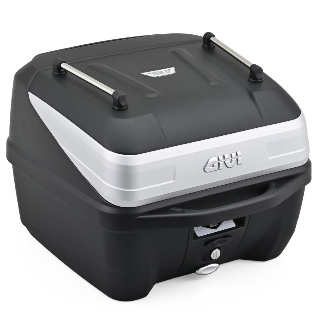 GIVI(ジビ) バイク用 リアボックス モノロック 32L オプション付き(インナーボトムマット/バックレスト/ネット/レール) B32N-ADV シルバーパネル 99811