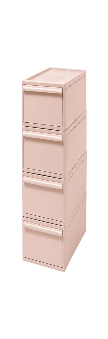 ライクイット (like-it) 収納ボックス クローゼットシステム 引出し (S) 4個組 ピンク CS-D1 4P 奥行き52cm クローゼット収納にピッタリ