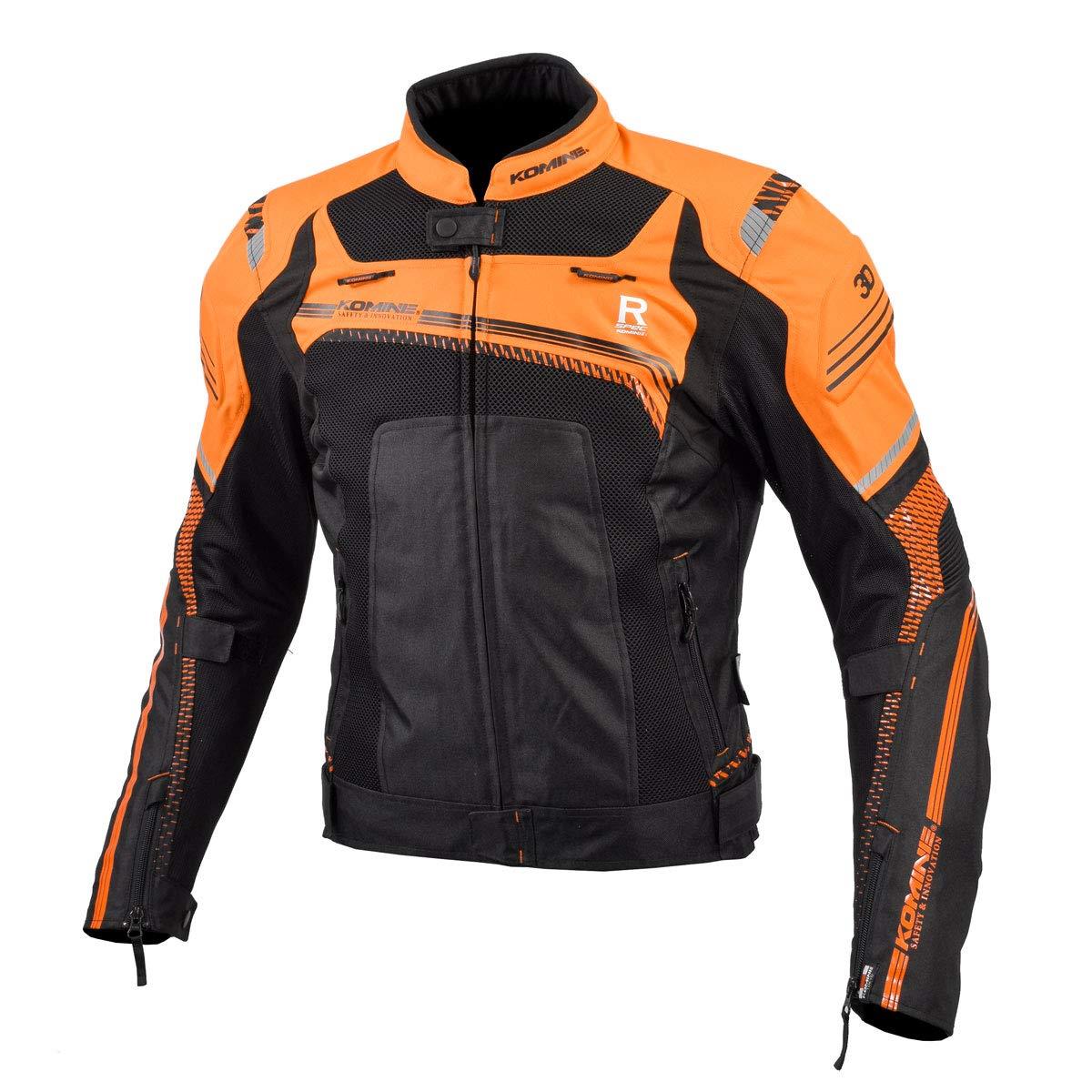 KOMINE バイク用 ジャケット Rスペックメッシュジャケット JK-130 1209 春夏秋向け メッシュ素材 プロテクター CE規格 ストレッチ素材 07-130 メンズ Orange/Black S