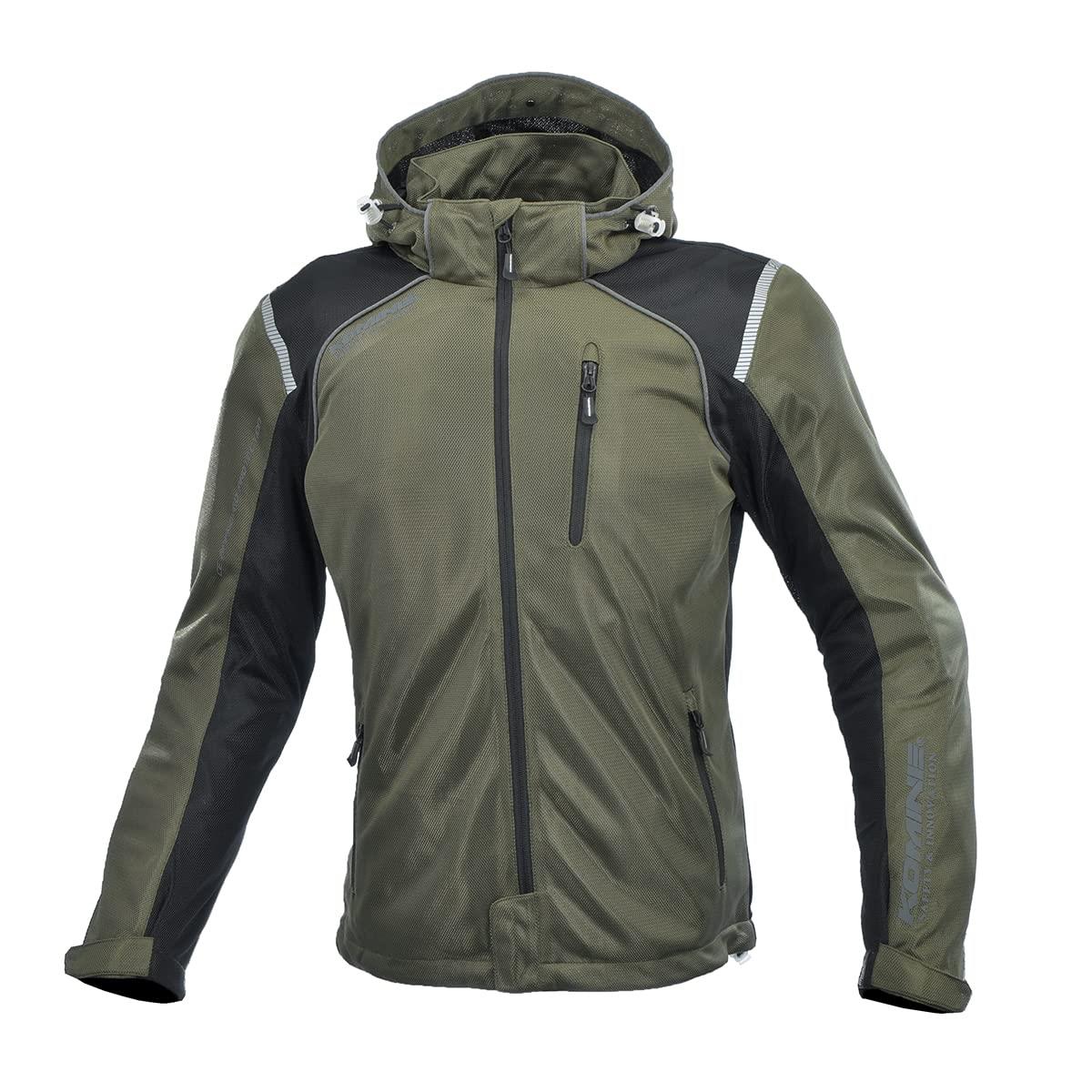 KOMINE バイク用 ジャケット プロテクトフルメッシュパーカ JK-135 1212 春夏向け CE規格レベル2 メッシュ素材 プロテクター 07-135 メンズ オリーブ XL