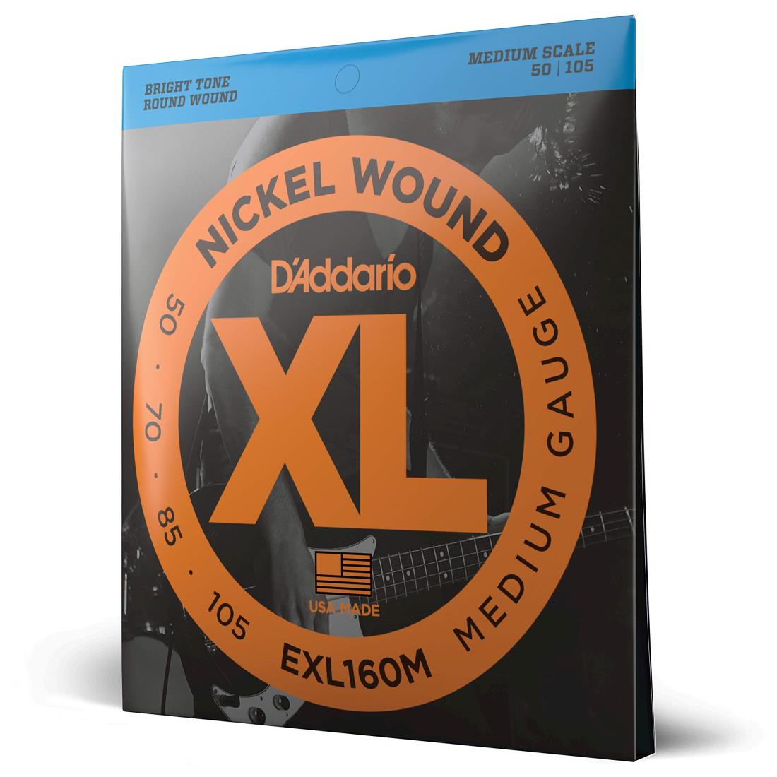 D’Addario ダダリオ ベース弦 ニッケル Medium Scale .050-.105 EXL160M 【国内正規品】