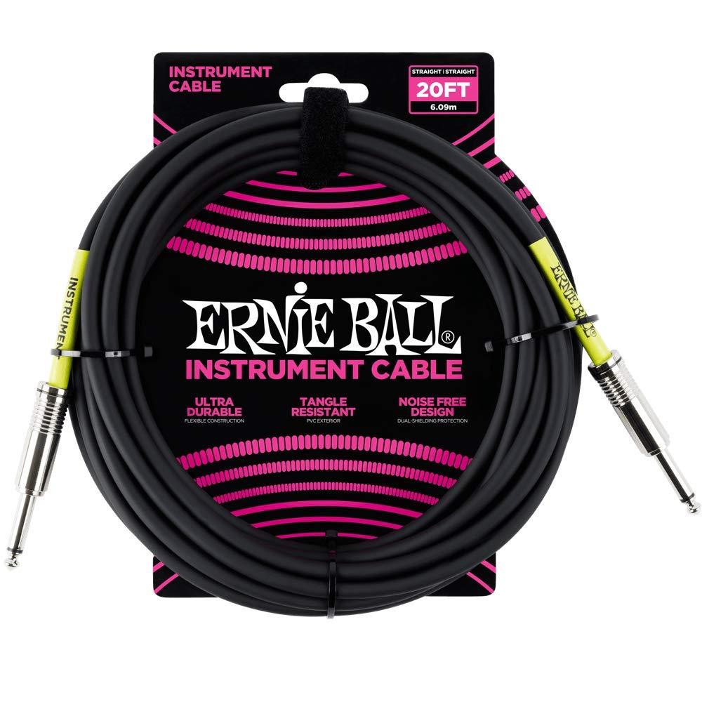 【正規品】 ERNIE BALL 6046 楽器用シールド ケーブル 20フィート INSTRUMENT CABLE 6.09m ブラック