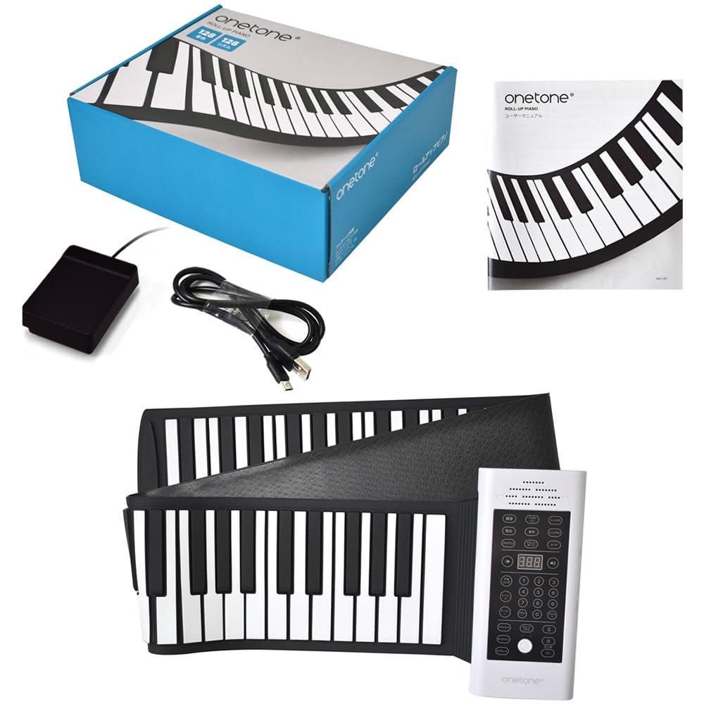 ONETONE ワントーン ロールピアノ (ロールアップピアノ) 88鍵盤 スピーカー内蔵 充電池駆動 トランスポーズ機能搭載 USB-MIDI対応 OTRP-88 サスティンペダル/USBケーブル/日本語マニュアル付属|Senses
