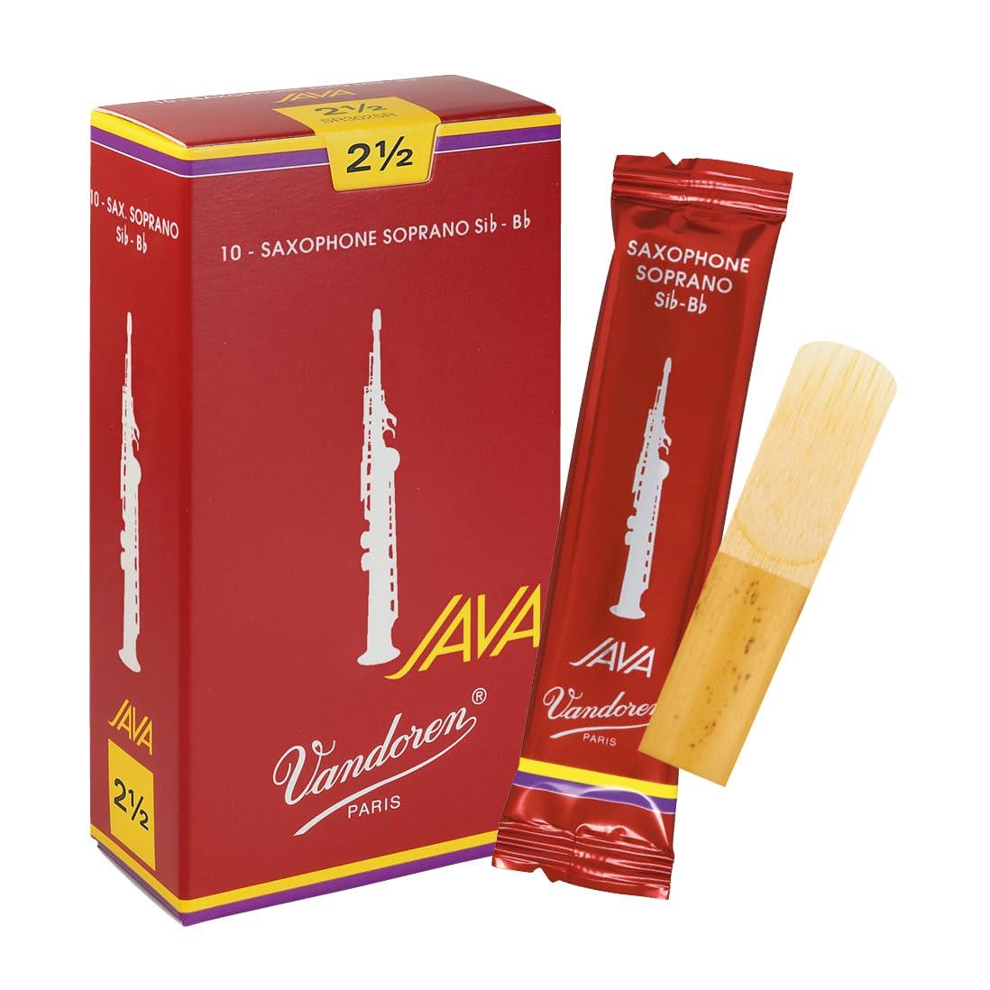バンドーレン ソプラノサクソフォンリード ジャバ・ファイルド・レッドカット(JAVA FILED RED CUT) 硬さ:2-1/2 (10枚入)