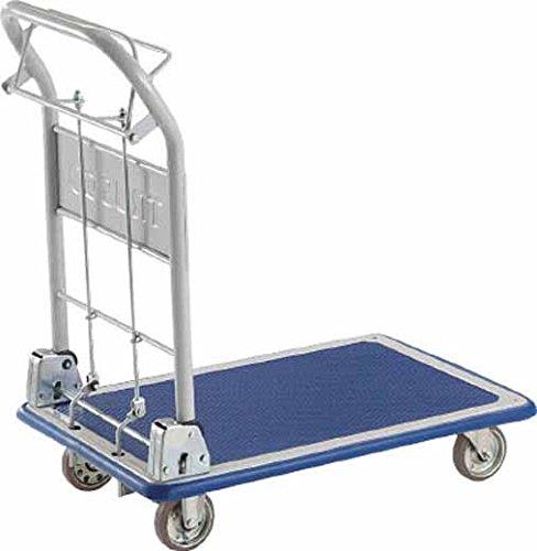 トラスコ中山(TRUSCO) ドンキーカート ハンド式ブレーキタイプ 台車 折りたたみ ブルー &lrm;740&times;480mm 軽量 101NHB tr-4144970｜Senses
