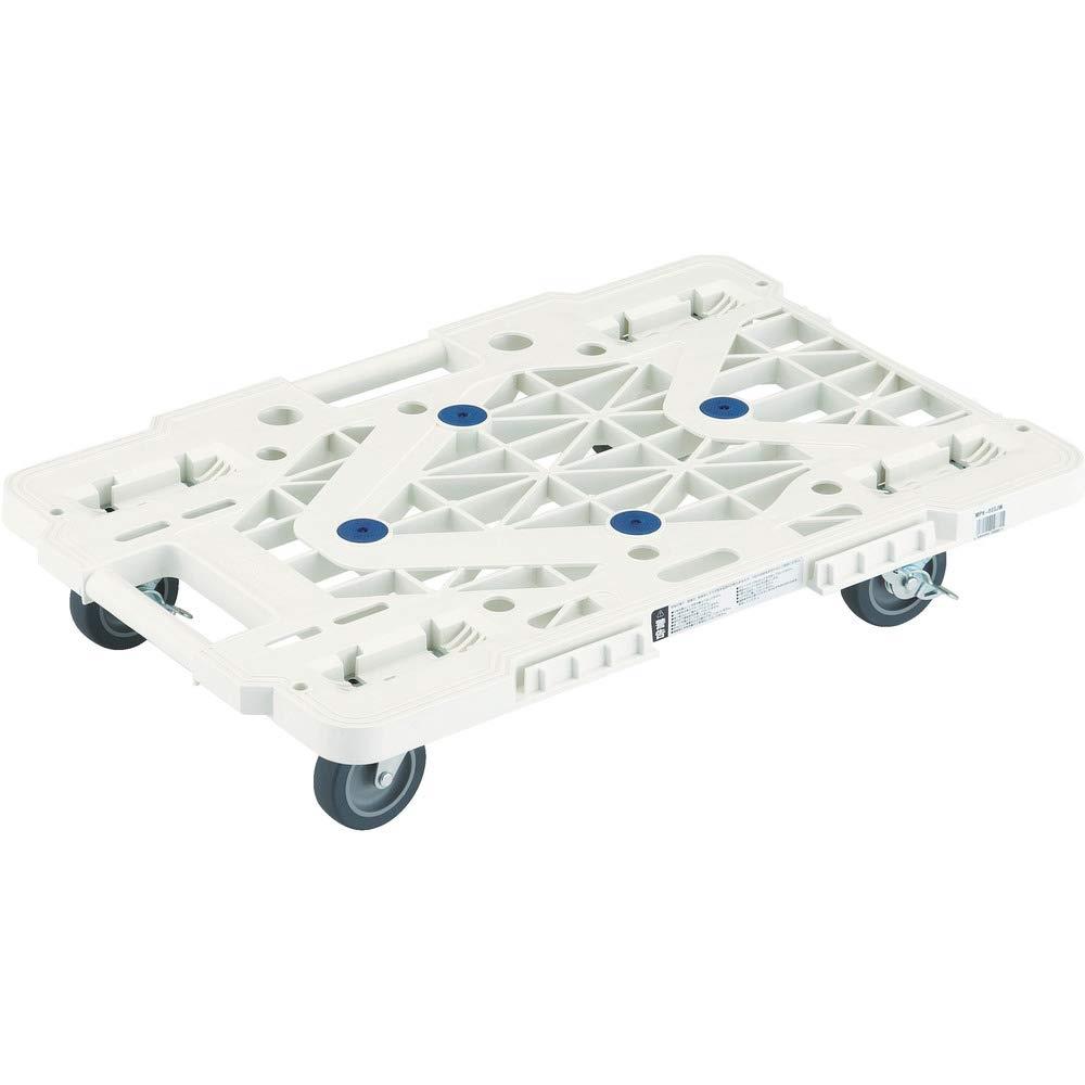 TRUSCO(トラスコ) 平台車 軽量 ルートバンメッシュタイプ 400×6005荷重100kg 連結・スタッキング可能 4輪 オール自在 ストッパー付 白 MPK-600JS-W