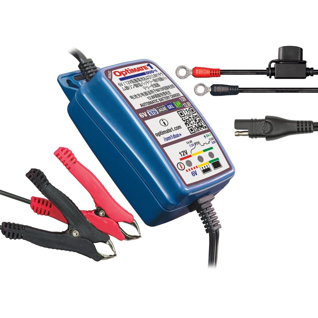 テックメイト(TecMATE)【公式】OptiMate オプティメイト バイク用全自動充電器 OptiMate1 DUO+ TM-407av2