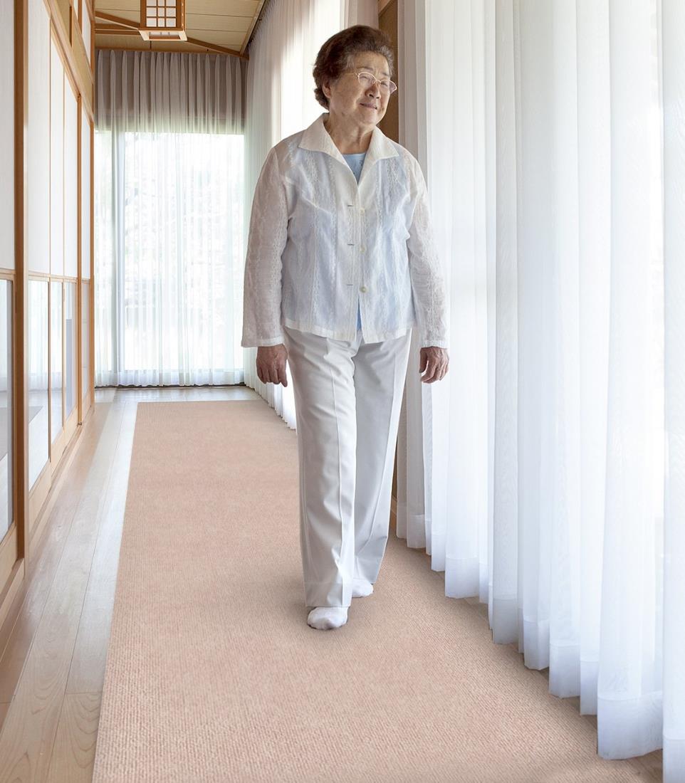 サンコー 廊下敷き 引っ敷き 引っ敷き はっ水 消臭 日本製 おくだけへばり着く ロング引っ敷き 90×600糎 ベージュ KP-49