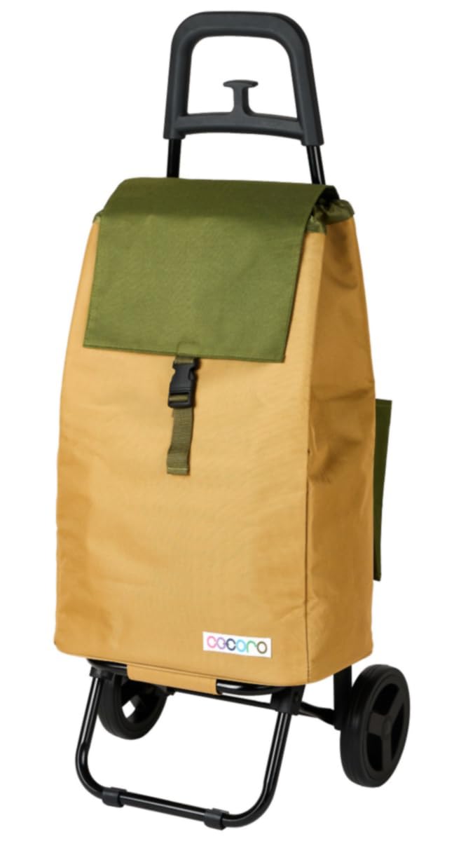 ｃｏｃｏｒｏ コ・コロ レップ(Rep) Cocoro(コ・コロ) ショッピングカート バイカラー カートセット ベージュ×カーキ 40L 荷物フック 無地 折り畳み式 ポケット収納 保冷 保温 エコバッグ 買い物 おしゃれ 可愛い シンプル 便利 コンパクト 軽量 キャンプ 運動会 花見 54541