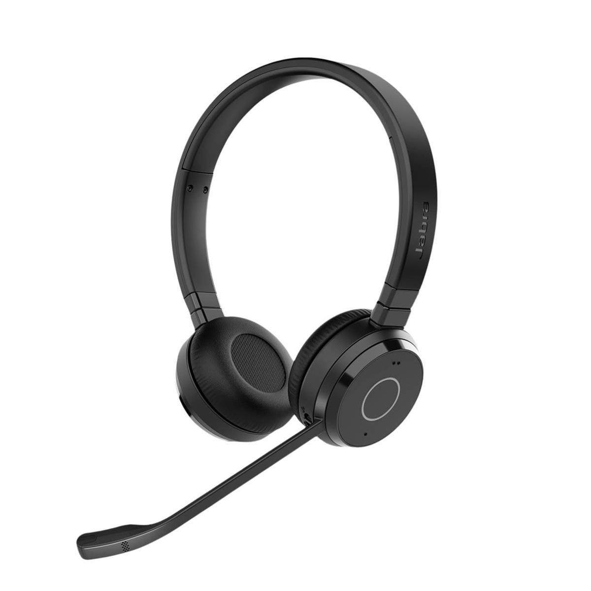 Jabra ヘッドセット Evolve 65 TE ワイヤレス 両耳 無線 ヘッドホン マイク付き 2台同時接続 Link 390a UC ステレオ Bluetooth5.2 ノイズキャンセリング 最長16時間通話 1日中快適なレザークッション Teams/Zoom利用可能 会議