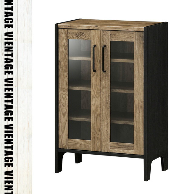 楽天市場】ガラス扉キャビネット 食器棚 キッチン収納 カップボード