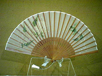 木骨（木扇）／葉散らし／シルクファン・アールデコブランド／7寸／男女兼用サイズ