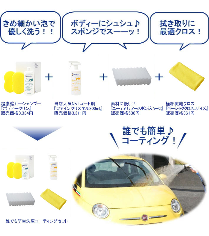 誰でも簡単コーティング洗車セット 洗車用品 ガラスコーティング剤 カーシャンプー 洗車セット カー用品 はじめて ガラス撥水コーティング剤 お試し コーティング剤 ビギナー初心者 洗車用 プロ仕様 業務用ワックス クリスタルコーティング剤 車 送料無料 Napierprison Com