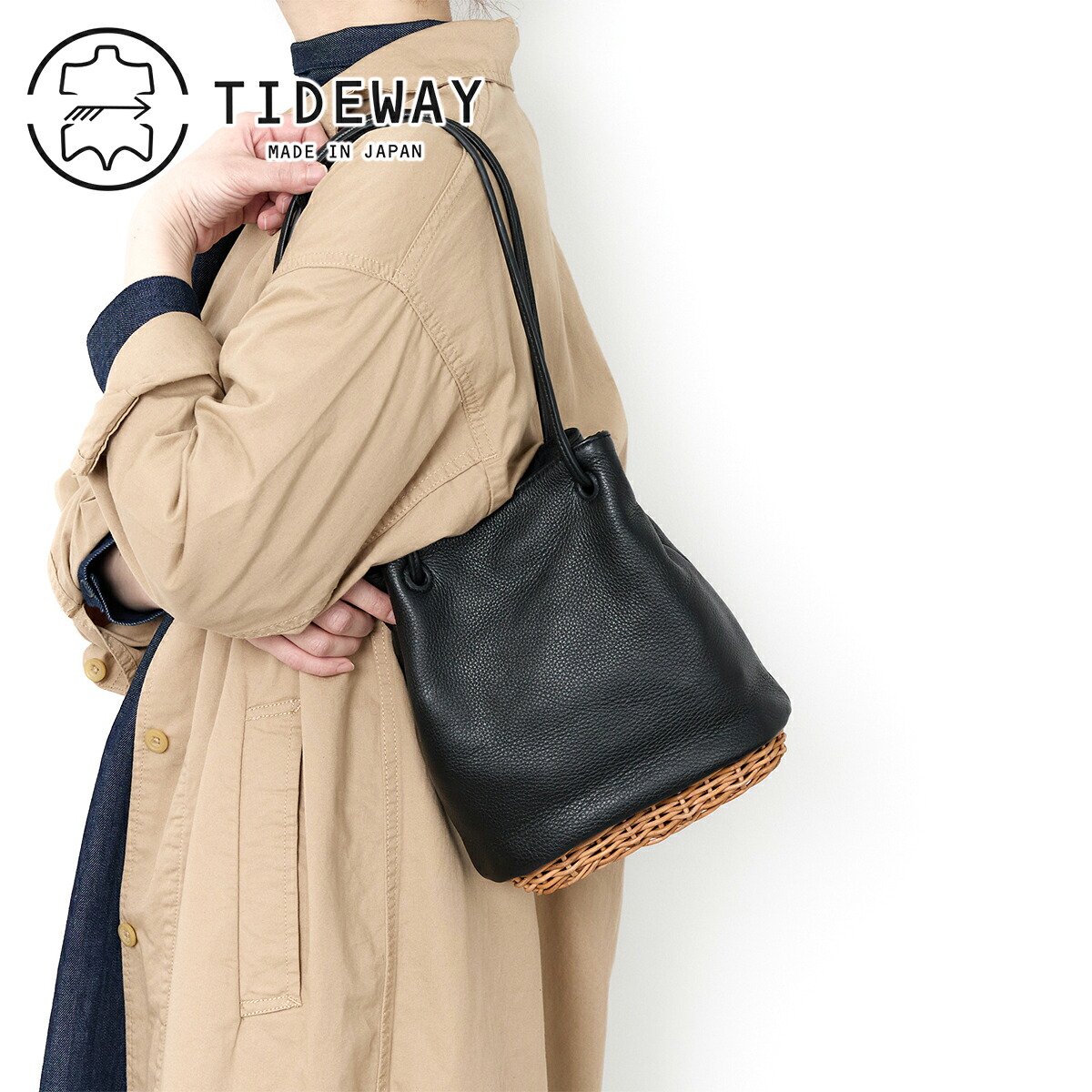 【タイドウェイ 3年保証＋Ｗプレゼント付】 TIDEWAY タイドウェイ バッグ ARUROG×LEATHER BOTTOM 2WAY BAG T3092 レディース ショルダーバッグ かごバッグ トートバッグ 斜めがけ ギフト かわいい おしゃれ プレゼント ブランド