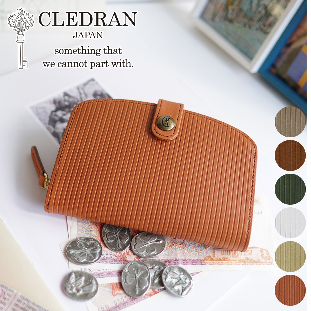 【クレドラン 3年保証＋プレゼント付】 CLEDRAN クレドラン 財布 RAY（レイ） 小銭入れ付き二つ折り財布 CR-CL3210 レディース 二つ折り 日本製 ギフト かわいい おしゃれ プレゼント ブランド