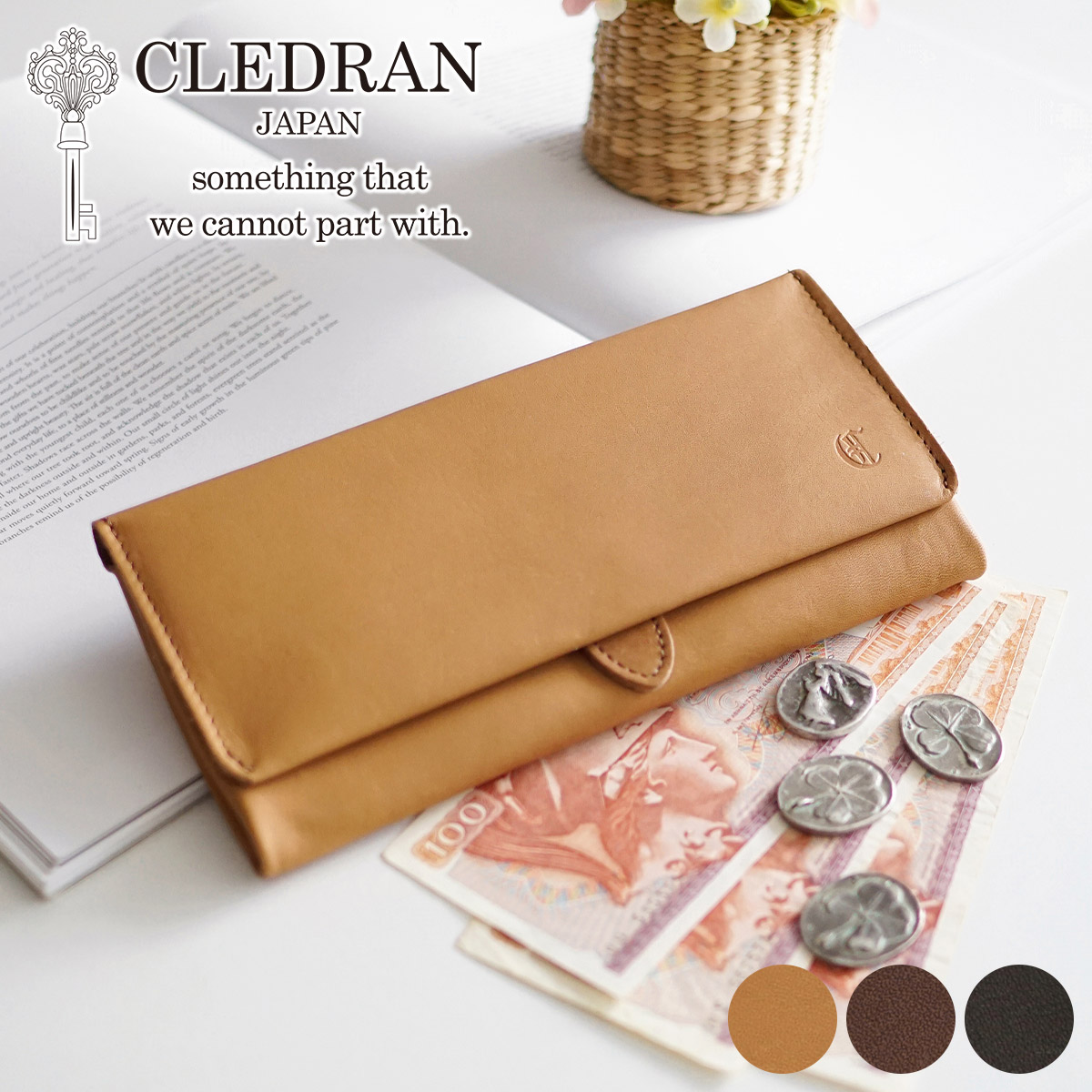 【クレドラン 3年保証＋プレゼント付】 CLEDRAN クレドラン 長財布 HEURE（フール） 小銭入れ付き長財布 CR-CL3750 レディース 財布 日本製 ギフト かわいい おしゃれ プレゼント ブランド