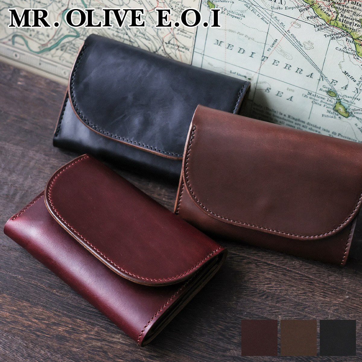 【ミスターオリーブ 安心の3年保証付】 MR.OLIVE E.O.I ミスターオリーブ イーオーアイ 財布HORWEEN CHROMEXCEL LEATHER ホーウィン クロムエクセルレザー COMPACT WALLET ME115Hメンズ コンパクトウォレット コンパクト財布 日本製 ギフト プレゼント ブランド|こだわりのブランド Sentire-One