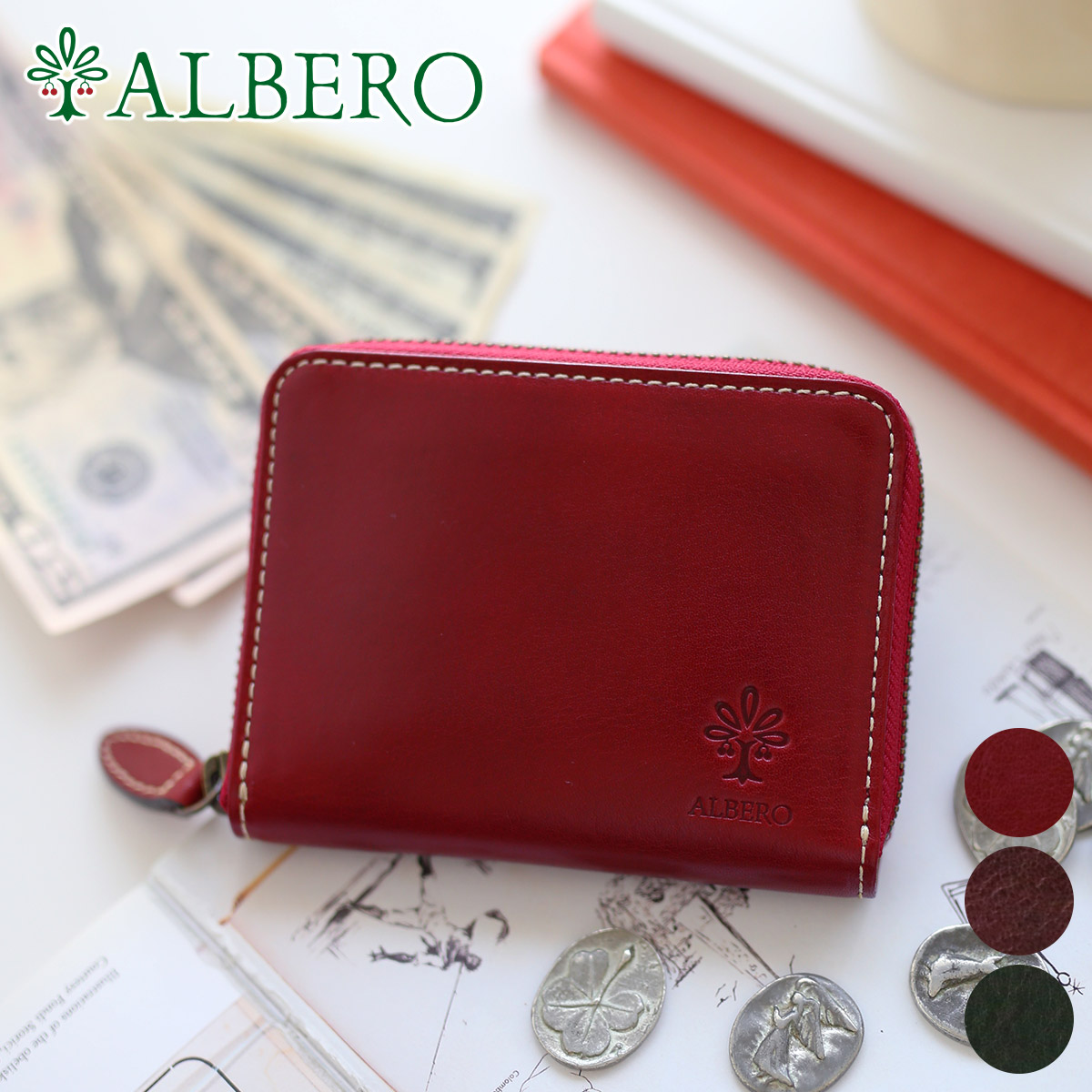 期間限定特価 選べるかわいいノベルティ付 Albero アルベロ 財布old Madras オールドマドラス 小銭入れ付き二つ折り財布 ラウンドファスナー式 6530レディース 二つ折り 財布 日本製 ギフト プレゼント ブランド 60 Off Odm Ma