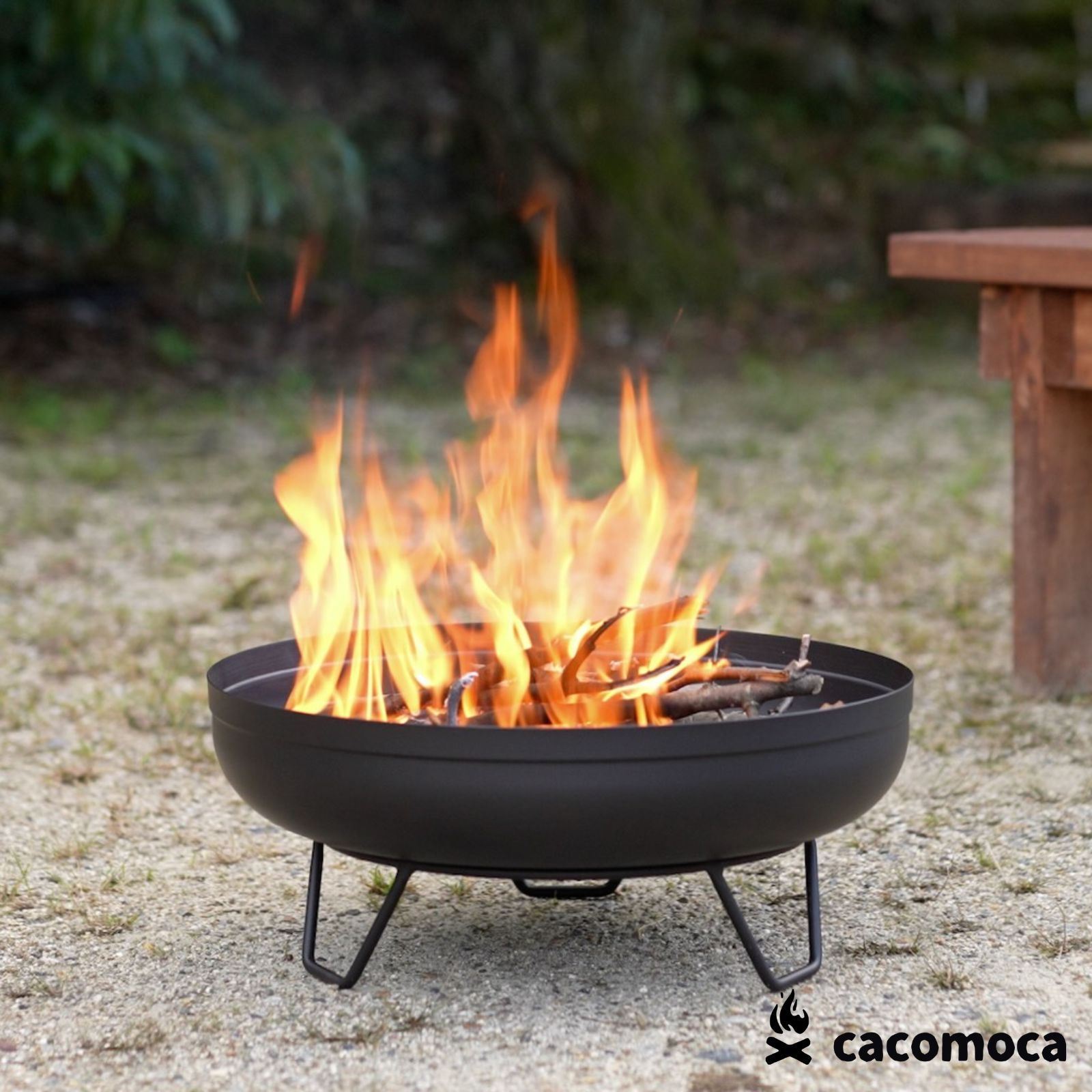 Fire Pit TACT かがり火台 スチール写真製 耐熱ペンキ塗り済み 軽さ 直火感覚的な体験 難民キャンプ飯 膳立て聞き入れる 2大きさ詳しく述べる(45珊/60珊) 難民キャンプや庭に至適