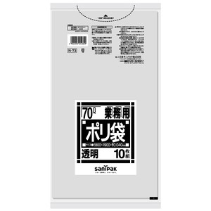 [同一メーカー3ケース以上送料無料] ポリ袋N-73[70L]透明 　[厚み0.040mm] 　[10枚×40冊] 　[日本サニパック正規代理店] 　[事業者限定]