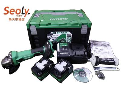 【未使用】 HiKOKI ハイコーキ G3610DC 2XPZ 100mmディスクグラインダ バッテリー(BSL36A18X)×2 充電器 ケース付 【新古品】【中古】|seoly 店