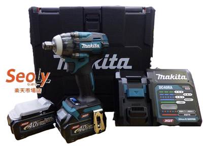 【未使用】 マキタ Makita 40Vmax 充電式インパクトレンチTW004GRDX 2.5Ah バッテリ2本 充電器 ケース付 【新古品】【中古】|seoly 店