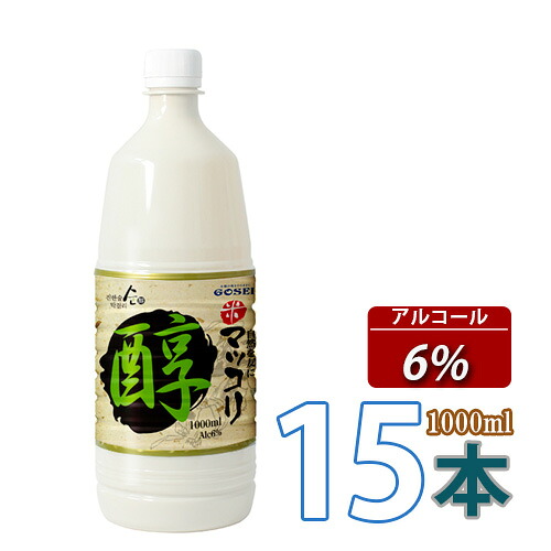 【醇(スン)】 米マッコリ 1000mlx15本(1box) 韓国食品 韓国食材 韓国料理 韓国お土産 酒 お酒 韓国酒 韓国お酒 韓国マッコリ (02651x15)「10」【S】