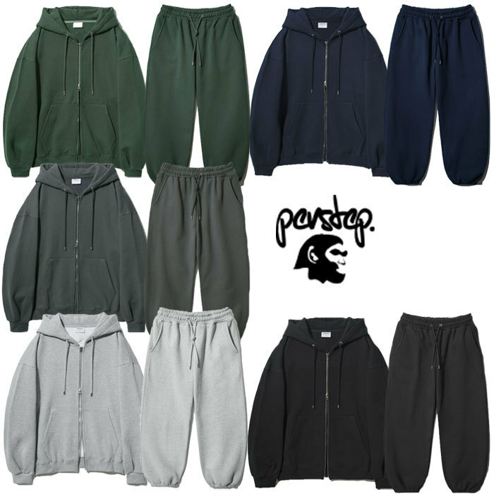 【購入特典Tシャツ付き！】 PERSTEP セットアップ パーカー ジョガーパンツ Finder Hoodie Zip-up&Pants JUHD4453+JULP4442 ☆ ダブルジップ スウェット メンズ レディース 韓国 韓国ファッション 韓国ブランド パーステップ 【送料無料】