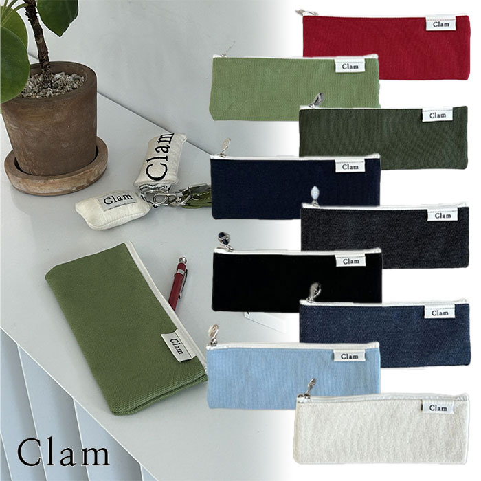 韓国シンプルおしゃれ【Clam】タブレットポーチ 11インチ 全2色 org.jpg