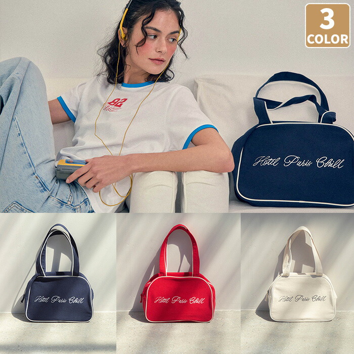 【正規品】 HOTEL PARIS CHILL エコバッグ Old School Carry On Bag ☆ ハンドバッグ ショルダーバッグ コットン カジュアル 可愛い かわいい ワンサイズ 韓国 人気 韓国ブランド ホテルパリチル 【関税込/送料無料】
