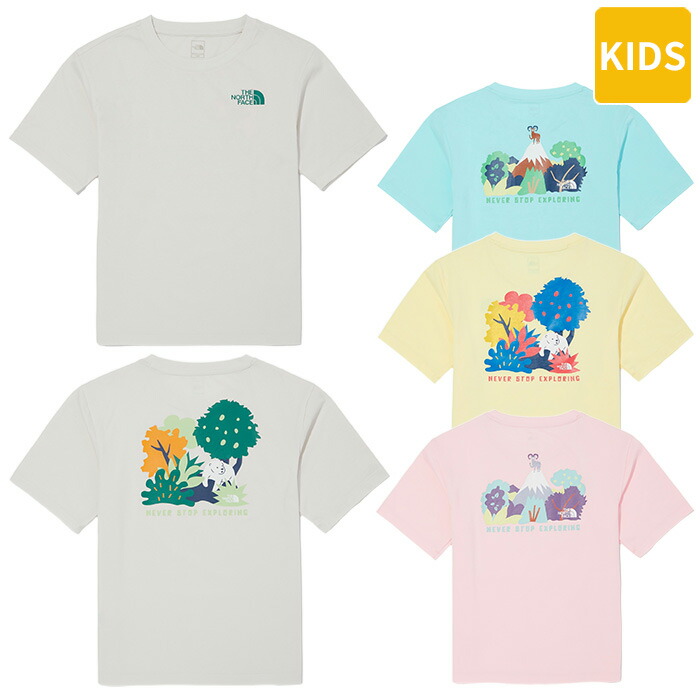 【正規品】 THE NORTH FACE Tシャツ キッズ K'S WILD EXPLORE S/S R/TEE NT7UQ09 ☆ 子供服 子ども用 ジュニア キッズ カジュアル シンプル ストリート 大人気 男の子 女の子 韓国ファッション 韓国 ノースフェイス 【関税込/送料無料】画像