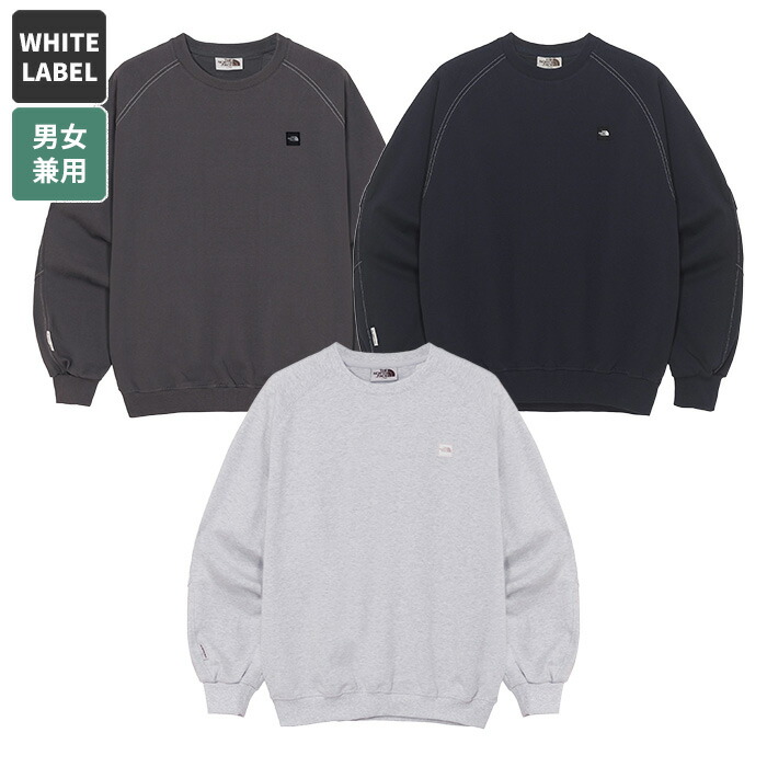 【韓国】ノースフェイス ミニボックスステッチ スウェット M 正規品　ネイビー セール】国内未発売 THE NORTH FACE(ザ・ノースフェイス)/ワンポイント