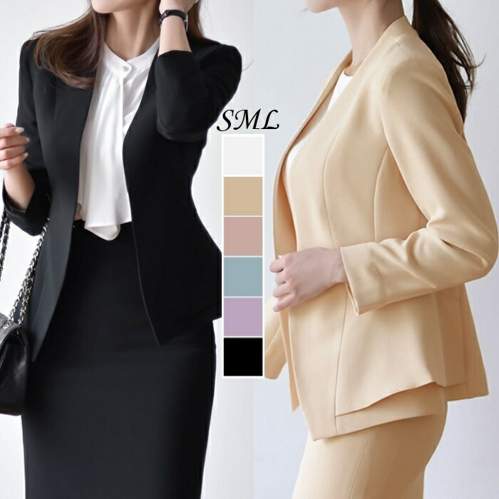 ジャケット レディース ノーカラージャケット 春夏 ペプラム パーティー オフィス 式典 秋 結婚式 通勤｜Seoul days　店