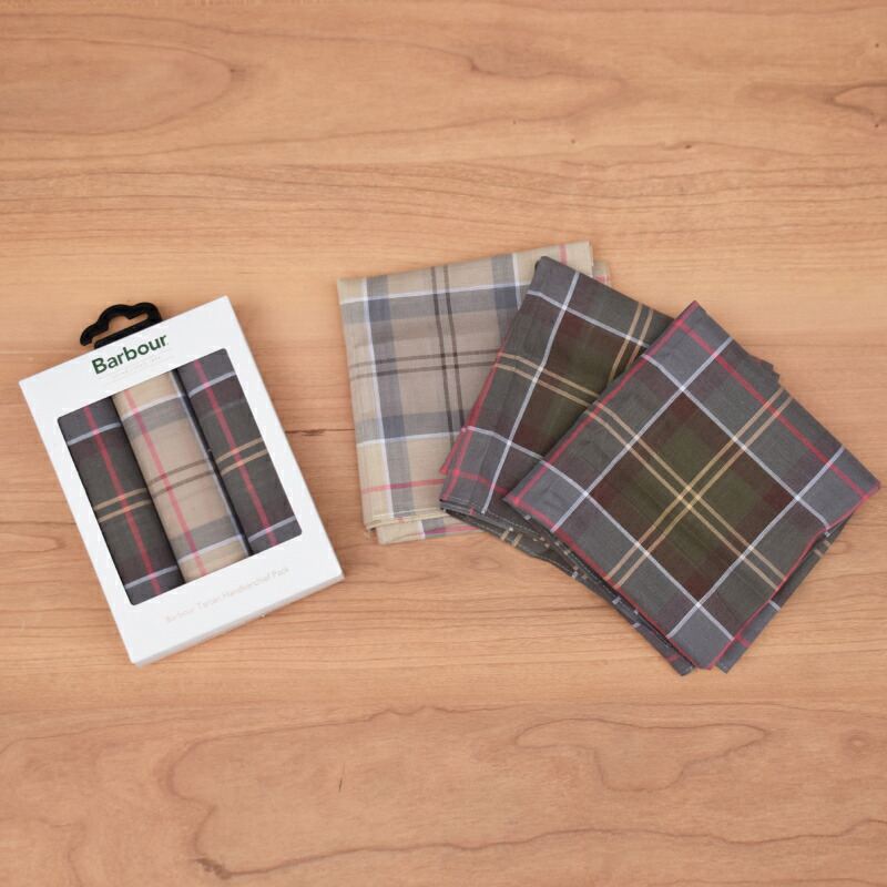 BARBOUR(バブアー) TARTAN CHECK HANDKERCHIEF (タータンチェックハンカチーフ) (3枚組)